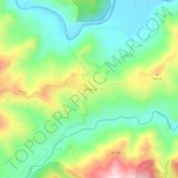 Lahguia topographic map, elevation, terrain