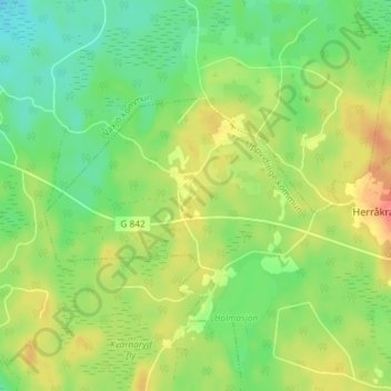 Magersryd topographic map, elevation, terrain