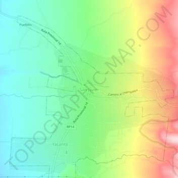 San Javier topographic map, elevation, terrain