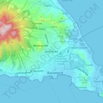 New Road topographic map, elevation, terrain