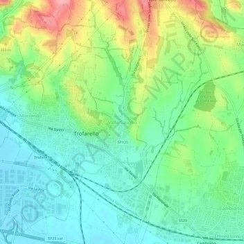 Valle Sauglio topographic map, elevation, terrain