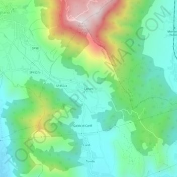 Ciorani topographic map, elevation, terrain