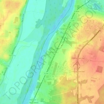 Port Aubry topographic map, elevation, terrain