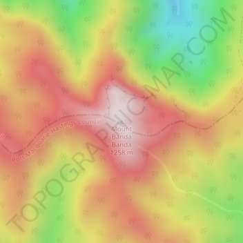 Mount Banda Banda topographic map, elevation, terrain