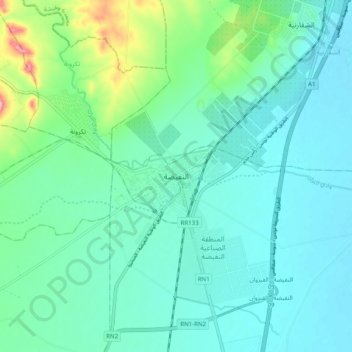 Enfidha topographic map, elevation, terrain