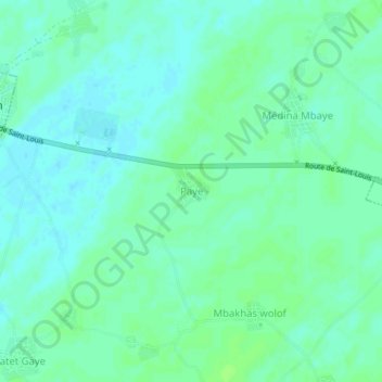 Paye topographic map, elevation, terrain