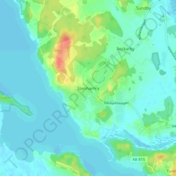 Stenhamra topographic map, elevation, terrain