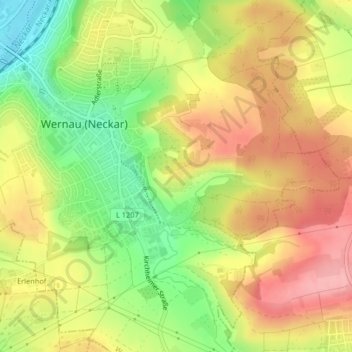 Sulz topographic map, elevation, terrain