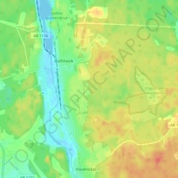 Hallstalund topographic map, elevation, terrain