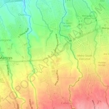 Perez topographic map, elevation, terrain
