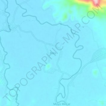 Poto topographic map, elevation, terrain