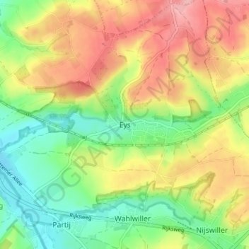 Eys topographic map, elevation, terrain