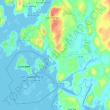 Heestrand topographic map, elevation, terrain