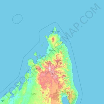 Diana topographic map, elevation, terrain
