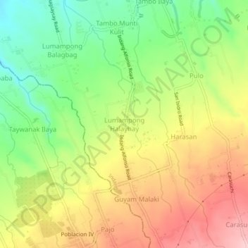 Lumampong Halayhay topographic map, elevation, terrain