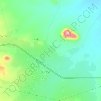 Dossa topographic map, elevation, terrain