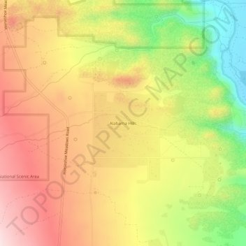 Alabama Hills topographic map, elevation, terrain