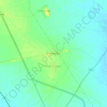 Chak Islampur topographic map, elevation, terrain