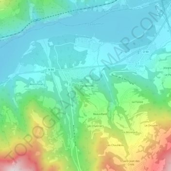 Côte Besson topographic map, elevation, terrain
