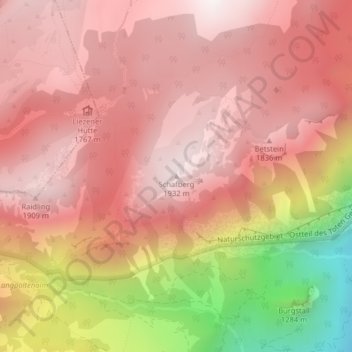 Schafberg topographic map, elevation, terrain