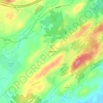 Ridgebury topographic map, elevation, terrain