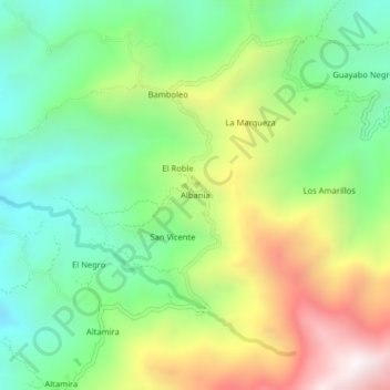 Albania topographic map, elevation, terrain