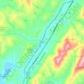 Lucius topographic map, elevation, terrain