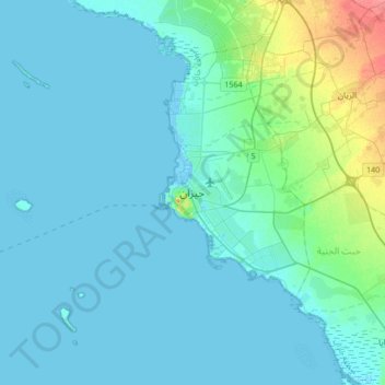 Jizan topographic map, elevation, terrain