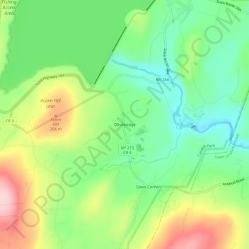 Olivebridge topographic map, elevation, terrain