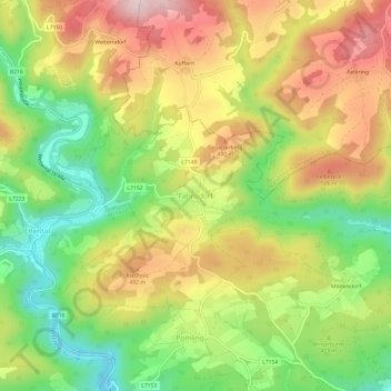 Fahnsdorf topographic map, elevation, terrain