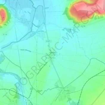 Montliot topographic map, elevation, terrain