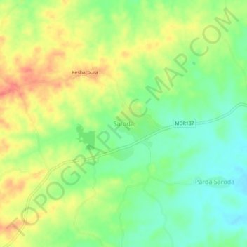 Saroda topographic map, elevation, terrain