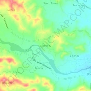 Aguingay topographic map, elevation, terrain