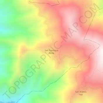 San Francisco Yatee topographic map, elevation, terrain