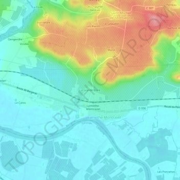 La Grande Borie topographic map, elevation, terrain