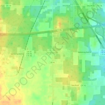 North Jackson topographic map, elevation, terrain