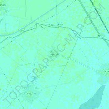 Umrala topographic map, elevation, terrain