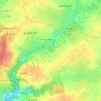 Vux topographic map, elevation, terrain
