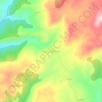 Cajigar / Queixigar topographic map, elevation, terrain