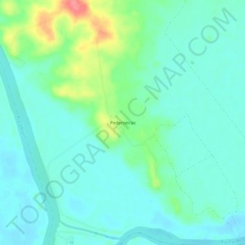 Pederneiras topographic map, elevation, terrain