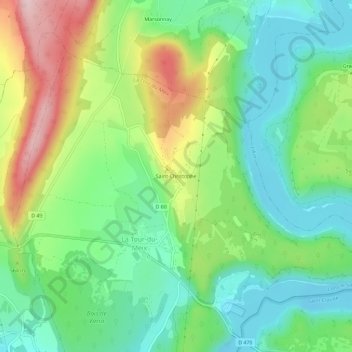 Saint-Christophe topographic map, elevation, terrain