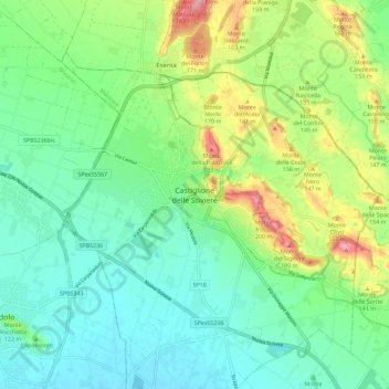 Castiglione delle Stiviere topographic map, elevation, terrain