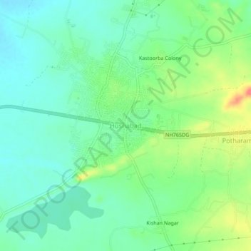 Husnabad topographic map, elevation, terrain