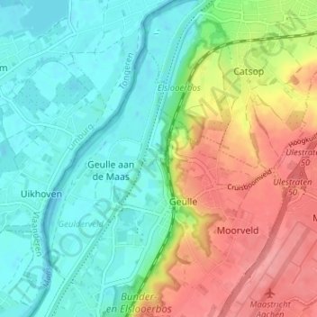 Broekhoven topographic map, elevation, terrain