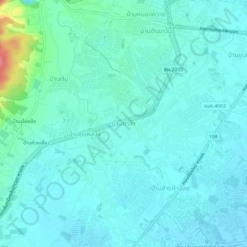 Ban Sala topographic map, elevation, terrain