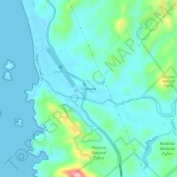 Chamela topographic map, elevation, terrain