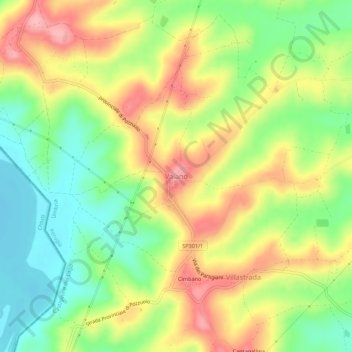Vaiano topographic map, elevation, terrain