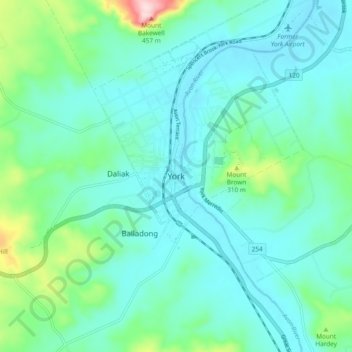 York topographic map, elevation, terrain
