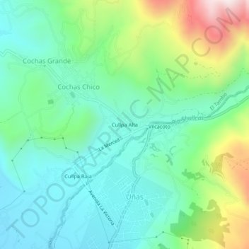 Cullpa Alta topographic map, elevation, terrain