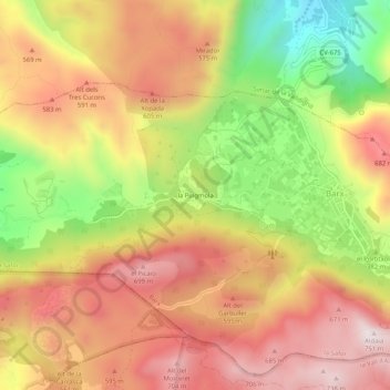 la Puigmola topographic map, elevation, terrain